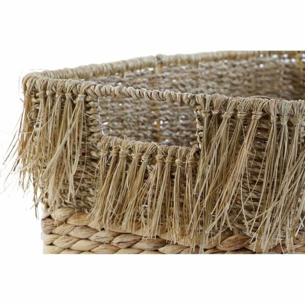 Kurvesæt DKD Home Decor Brun Multifarvet Natur Frynse 40 x 30 x 26 cm