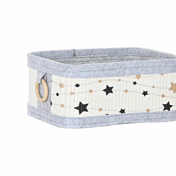 Multibrug kurv DKD Home Decor Bambus Stjerner 36 x 36 x 50 cm