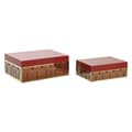 Miniatyrbillede 1 af 4: Smykkeskrin DKD Home Decor Metal Krystal Rød Gylden Træ MDF 25 x 18 x 10 cm (2 enheder)