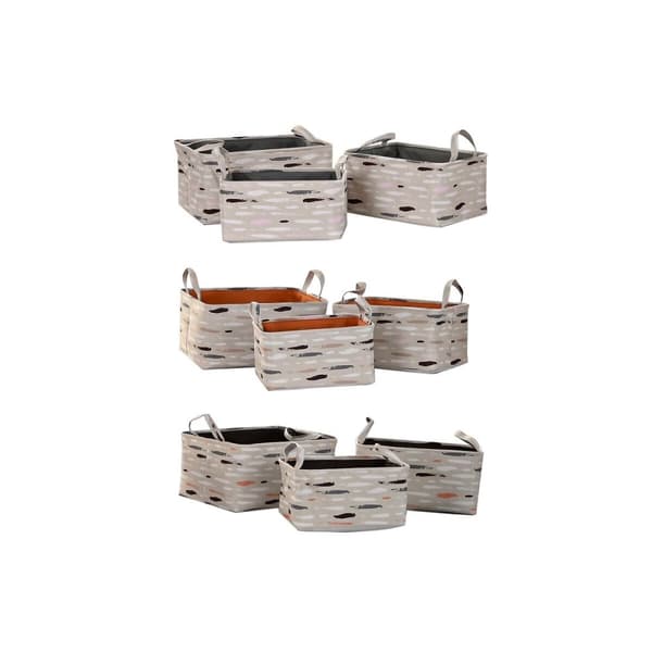 Kurvesæt DKD Home Decor Brun Grå Orange 40 x 30 x 20 cm (3 enheder)