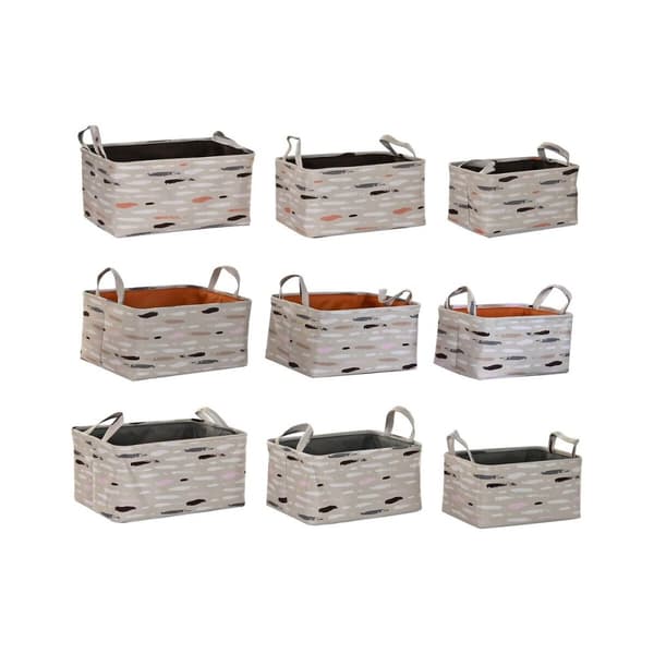 Kurvesæt DKD Home Decor Brun Grå Orange 40 x 30 x 20 cm (3 enheder)
