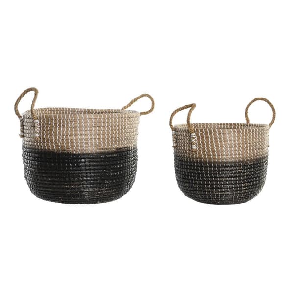 Kurvesæt DKD Home Decor Natur Grå Havgræs (41 x 25 x 42 cm) (2 Dele)