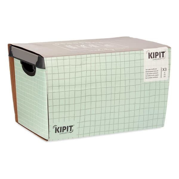 Sæt med æsker, som kan stables Kipit Home Plastik 29 x 23,5 x 39 cm