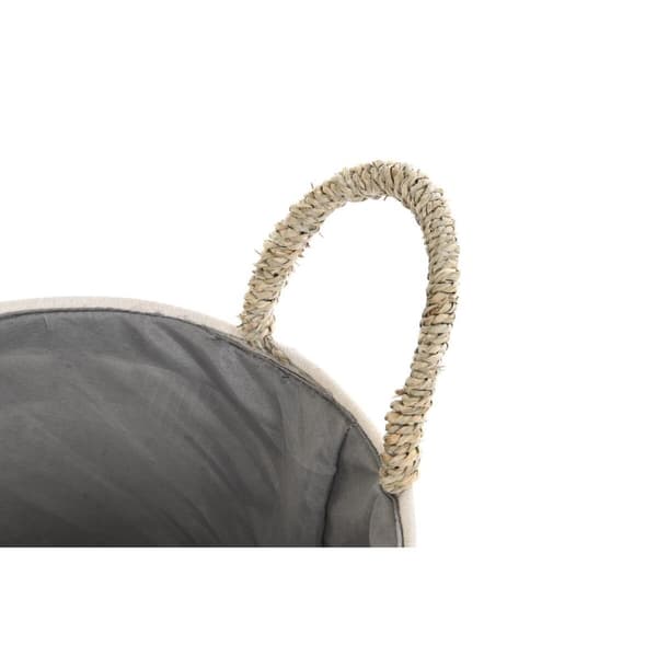 Kurvesæt DKD Home Decor Naturlig fiber Pomponer 40 x 40 x 35 cm 41 x 37 x 36 cm