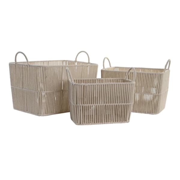Kurvesæt DKD Home Decor Beige Metal 39 x 29 x 31 cm 3 Dele
