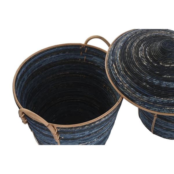 Kurvesæt DKD Home Decor Blå Sort (3 Dele)