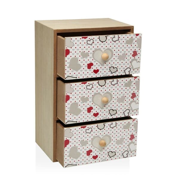 Smykkeskrin Versa Hjerter (12 x 25 x 16 cm)