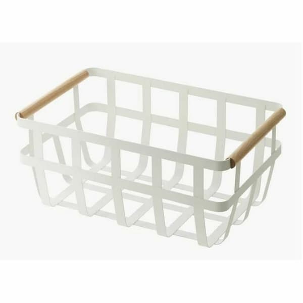 Multibrug kurv DKD Home Decor Hvid Natur Metal Fyrretræ 36 x 22 x 15,5 cm