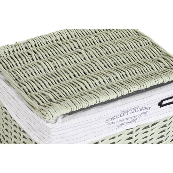 Multibrug kurv DKD Home Decor Grøn flet 44 x 34 x 56 cm 5 Dele