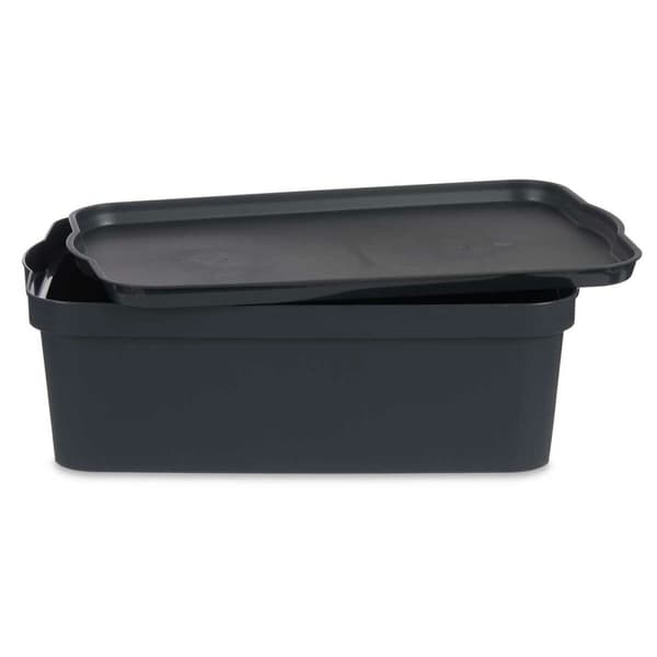 Opbevaringsboks med låg Kipit TP595-1 Antracit Plastik 14 L 29,5 x 14,3 x 45 cm (12 enheder)