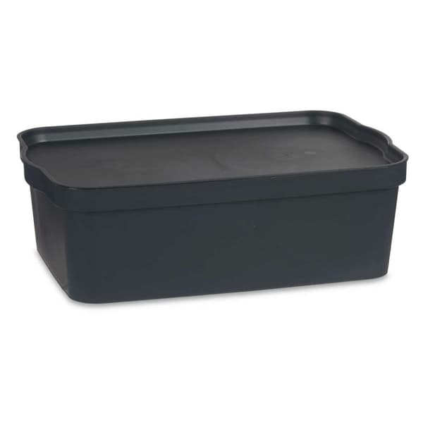 Opbevaringsboks med låg Kipit TP595-1 Antracit Plastik 14 L 29,5 x 14,3 x 45 cm (12 enheder)