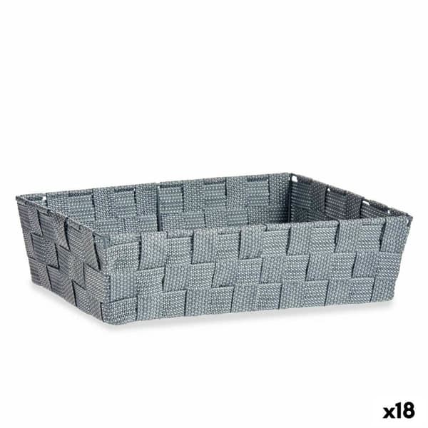 Multibrug kurv Kipit 79812 Grå Klæde 3,8 L 34 x 8,5 x 21 cm (18 enheder)