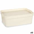 Miniatyrbillede 1 af 3: Opbevaringsboks med låg Kipit TP593-4 Flødefarvet Plastik 6 L 21,5 x 11 x 31,5 cm (12 enheder)
