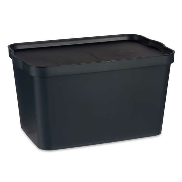 Opbevaringsboks med låg Kipit TP596-1 Antracit Plastik 24 L 29,3 x 24,5 x 45 cm (6 enheder)