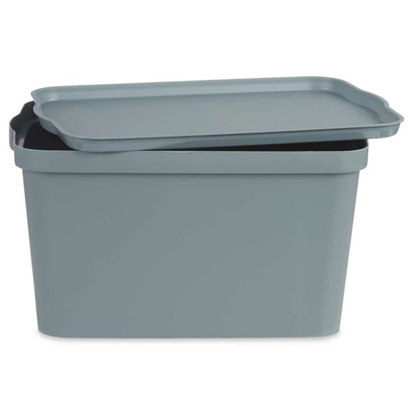 Opbevaringsboks med låg Kipit TP596-2 Grå Plastik 24 L 29,3 x 24,5 x 45 cm (6 enheder)