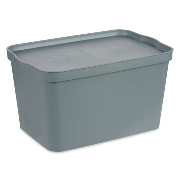 Opbevaringsboks med låg Kipit TP596-2 Grå Plastik 24 L 29,3 x 24,5 x 45 cm (6 enheder)