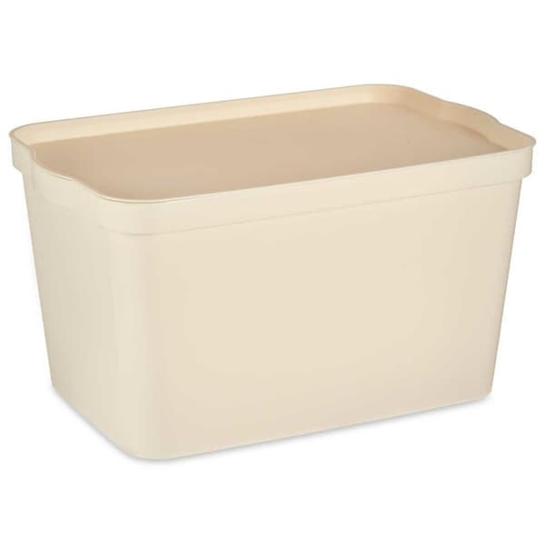 Opbevaringsboks med låg Kipit TP596-3 Flødefarvet Plastik 24 L 29,3 x 24,5 x 45 cm (6 enheder)