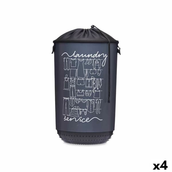 Vasketøjskurv Kipit Laundry Sevice Mørkeblå Plastik 40 L 34 x 52,5 x 34 cm (4 enheder)