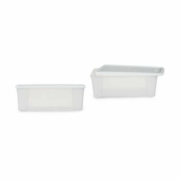 Opbevaringsboks med låg Stefanplast Elegance Hvid Plastik 5 L 19,5 x 11,5 x 33 cm (12 enheder)