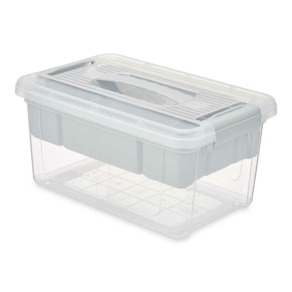Multifunktionel Æske Kipit 02 1310 Grå Gennemsigtig Plastik 5 L 29,5 x 14,5 x 19,2 cm (6 enheder)