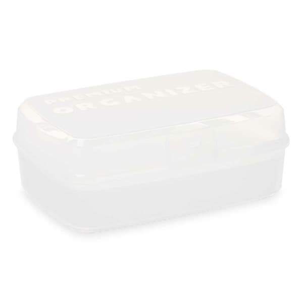 Kasse med rum Kinvara 02 1192 Hvid Gennemsigtig Plastik 21,5 x 8,5 x 15 cm (12 enheder)