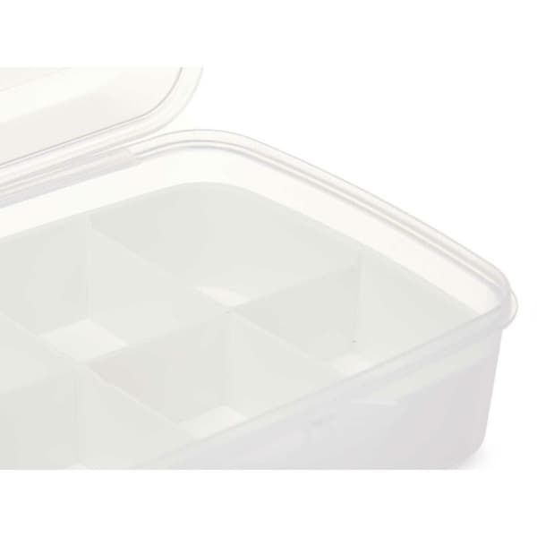 Kasse med rum Kinvara 02 1192 Hvid Gennemsigtig Plastik 21,5 x 8,5 x 15 cm (12 enheder)
