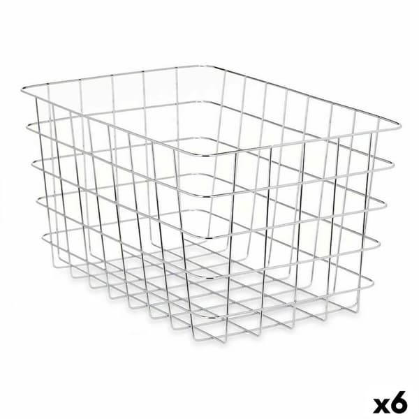 Multibrug kurv Kinvara W5759K-L CHROME Sølvfarvet Sølv Metal 38 x 21 x 26 cm Rektangulær (6 enheder)
