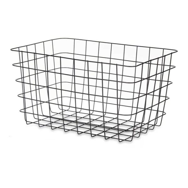 Multibrug kurv Kinvara W5759K-L BLACK Sort Metal 38,5 x 20,5 x 28 cm Rektangulær (6 enheder)