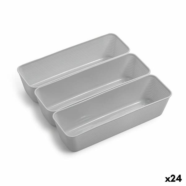 Skuffeopdeler Dem Plastik MULTIFUNKTIONEL (3 Dele) (24 enheder)