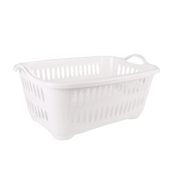 Vasketøjskurv Tontarelli Cover line Med håndtag Plastik Hvid 62,5 x 44,5 x 27,5 cm (12 enheder)