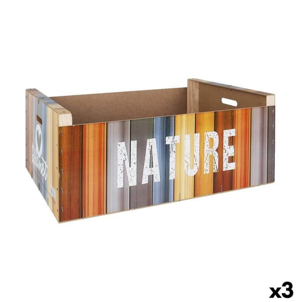 Opbevaringsboks Confortime Nature Træ Multifarvet 58 x 39 x 21 cm (3 enheder)