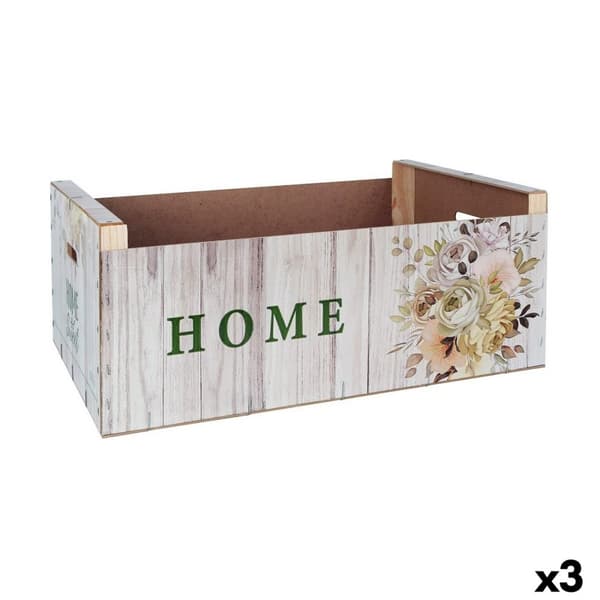 Opbevaringsboks Confortime Sweet Home Multifarvet Træ Cvetlice 58 x 39 x 21 cm (3 enheder)