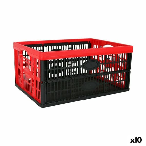Sammenklappelig kasse med hank Tontarelli Voilà Rød 47,5 x 35 x 23,6 cm (10 enheder)