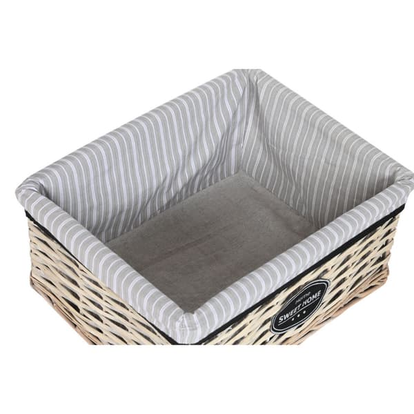 Vasketøjskurv Home ESPRIT Hvid Brun Sort Grå Natur flet Shabby Chic 47 x 35 x 55 cm 5 Dele