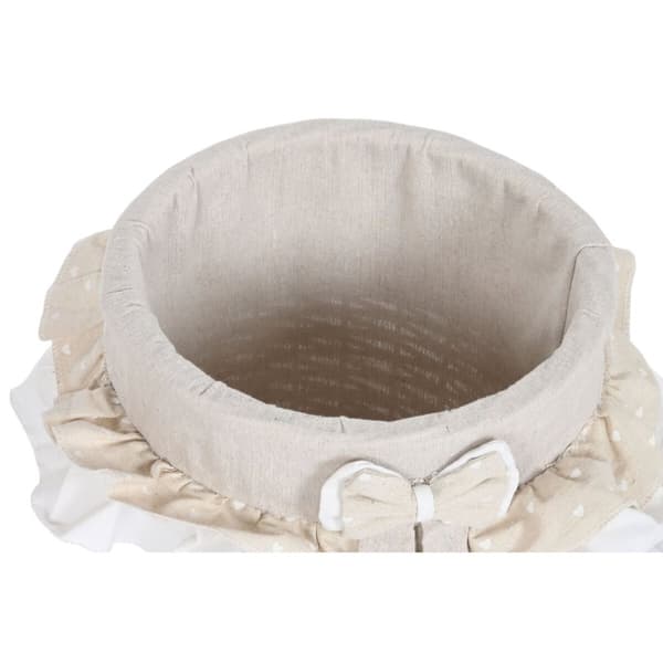 Vasketøjskurv Home ESPRIT Hvid Beige flet Shabby Chic 45 x 45 x 68 cm 4 Dele