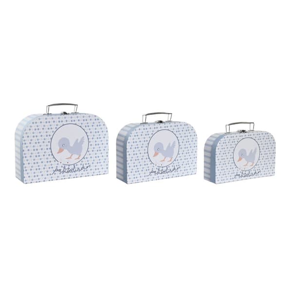 Spil med Dekorative Æsker DKD Home Decor 28 x 9,5 x 20 cm Blå Metal Multifarvet Pap