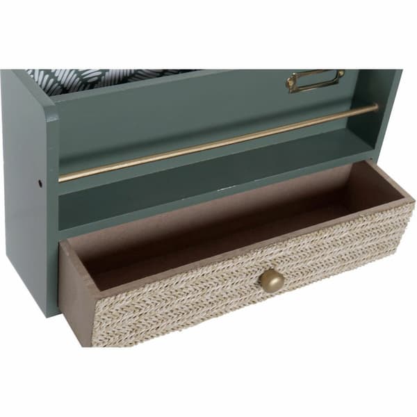 Flerbruksorganiserer DKD Home Decor LD-181379 Grønn polypropylen Tre MDF 30 x 9 x 17 cm (2 enheter)