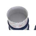 Miniatyrbilde 3 av 3: Et sett av stabelbare bokser for organisering DKD Home Decor Marineblå Striper Hvit Karakterer (37,5 x 37,5 x 18 cm)