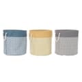 Miniatyrbilde 1 av 3: Skittentøyskurv DKD Home Decor Houndstooth Grå Blå Gul 45 x 45 x 45 cm (3 enheter)