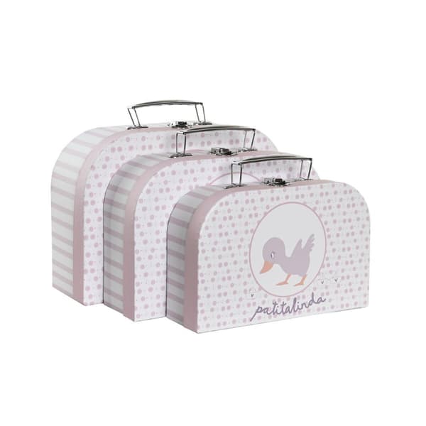 Sett med pyntebokser DKD Home Decor 28 x 9,5 x 20 cm Rosa Metall Flerfarget Karakterer