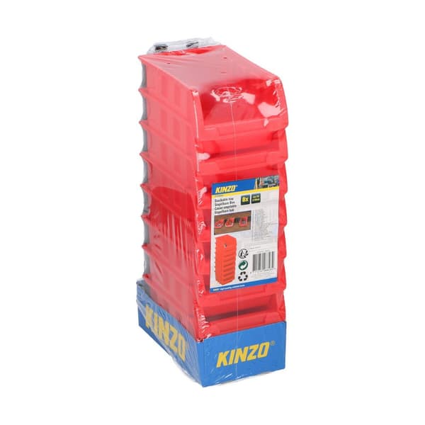Et sett av stabelbare bokser for organisering Kinzo Rød 12 x 10 cm polypropylen (8 enheter)