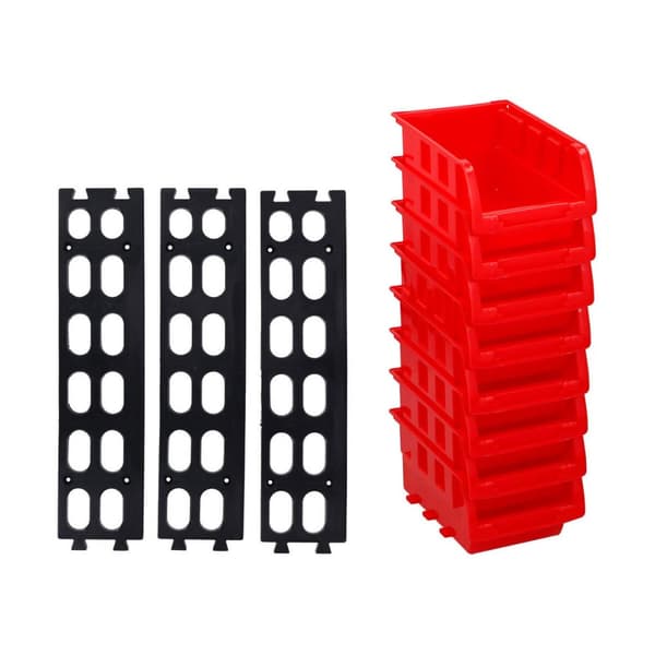 Et sett av stabelbare bokser for organisering Kinzo Rød 12 x 10 cm polypropylen (8 enheter)