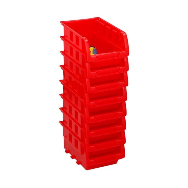Et sett av stabelbare bokser for organisering Kinzo Rød 12 x 10 cm polypropylen (8 enheter)