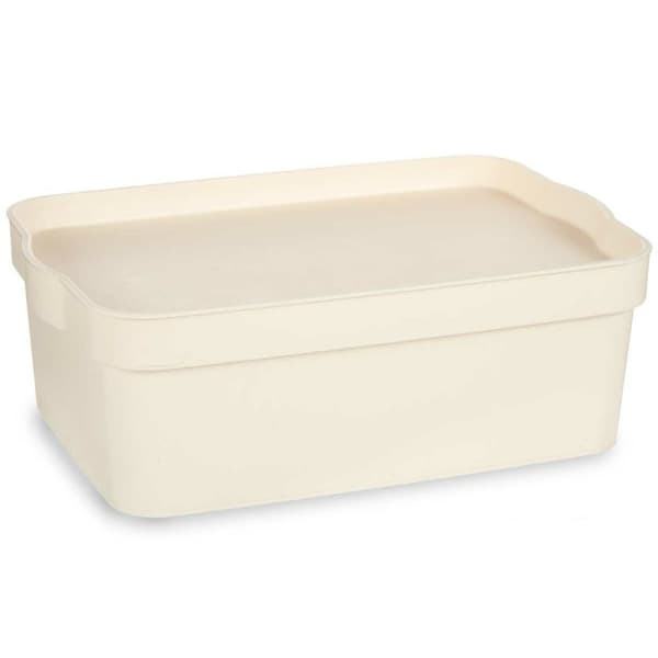Oppbevaringsboks med Lokk Kipit TP593-4 Krem Plast 6 L 21,5 x 11 x 31,5 cm (12 enheter)
