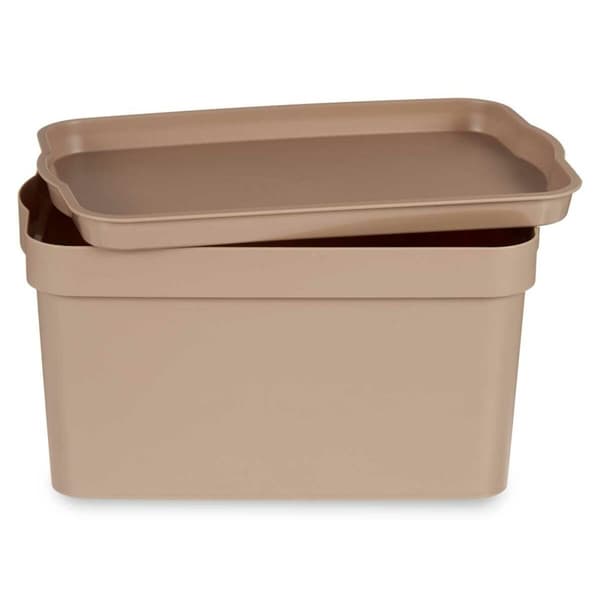 Oppbevaringsboks med Lokk Kipit TP592-3 Beige Plast 2,3 L 13,5 x 11 x 20 cm (24 enheter)