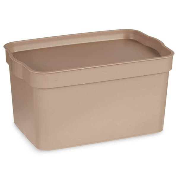 Oppbevaringsboks med Lokk Kipit TP592-3 Beige Plast 2,3 L 13,5 x 11 x 20 cm (24 enheter)