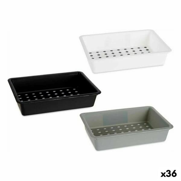 Skufforganisator Kinvara CN18799 Hvit Svart polypropylen 16 x 5 x 24 cm (36 Enheter)