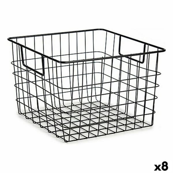 Multifunksjonell kurv Kinvara W7318 Svart Stål 29 x 19,5 x 32 cm Med håndtak (8 enheter)