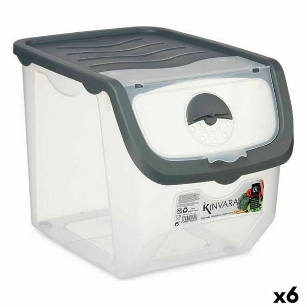 Stabelbar boks for organisering Kinvara 021505-3 Antrasitt Plast 31 x 24 x 23,5 cm (6 enheter)