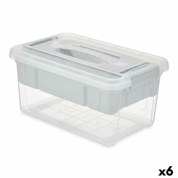 Flerbruksboks Kipit 02 1310 Grå Gjennomsiktig Plast 5 L 29,5 x 14,5 x 19,2 cm (6 enheter)